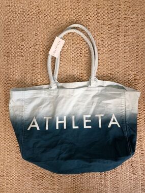 Athleta Ombre Navy to Light Blue Canvas Tote